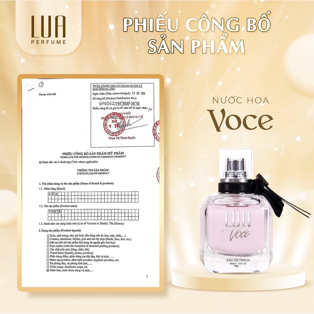 Nước Hoa Lua Nữ VOCE 40ml Quyến Rũ Phóng Khoáng Lua Perfume - 8936095370747