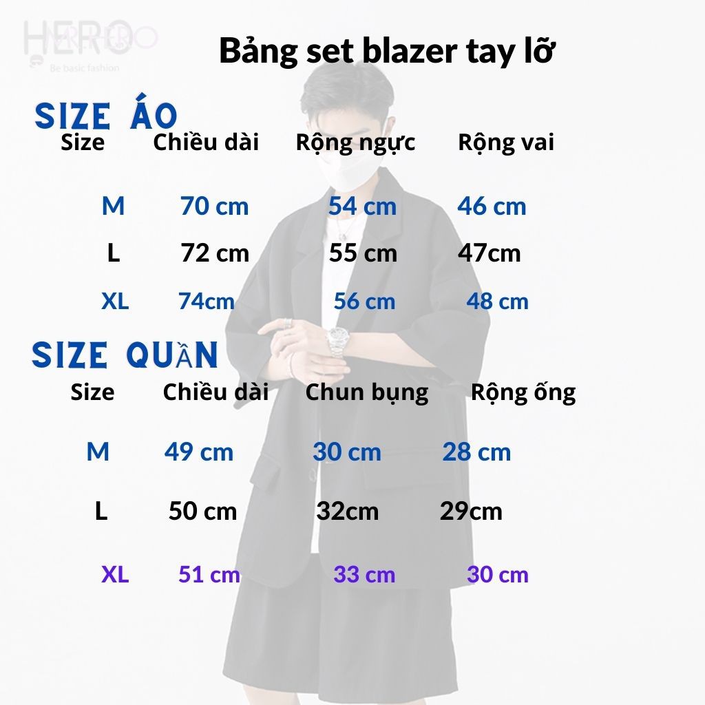 Set Blazer Nam Form Rộng Kèm Quần Short  Bộ Đồ Nam Mùa Hè phong cách Hàn Quốc - SET1 MrHero