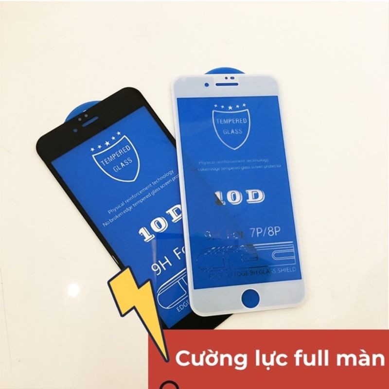 KÍNH CƯỜNG LỰC 10D NỀN Iphone 6 6plus 7 7plus 8 8plus x xr xs max 11 12 mini 12 Pro Max