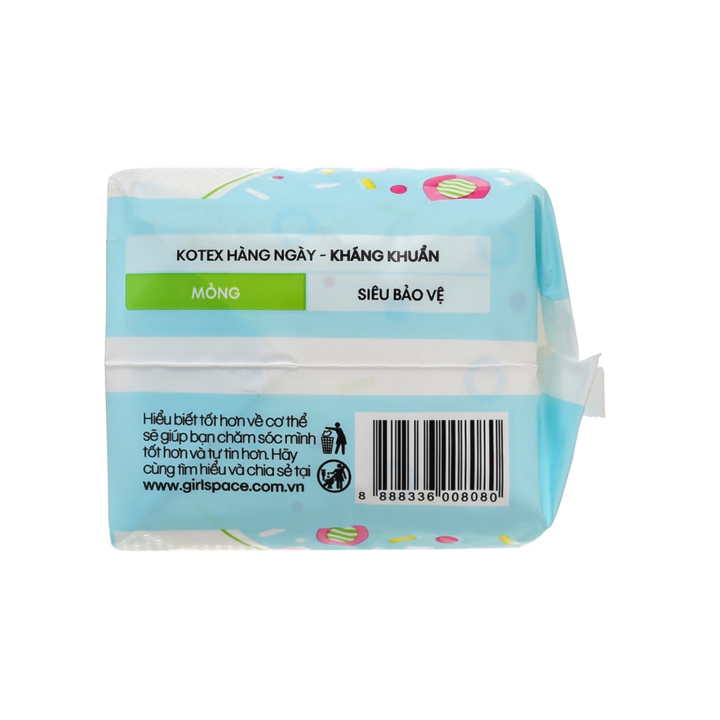 Băng Vệ Sinh Kotex Hàng Ngày Kháng Khuẩn Hương Tự Nhiên 20 Miếng