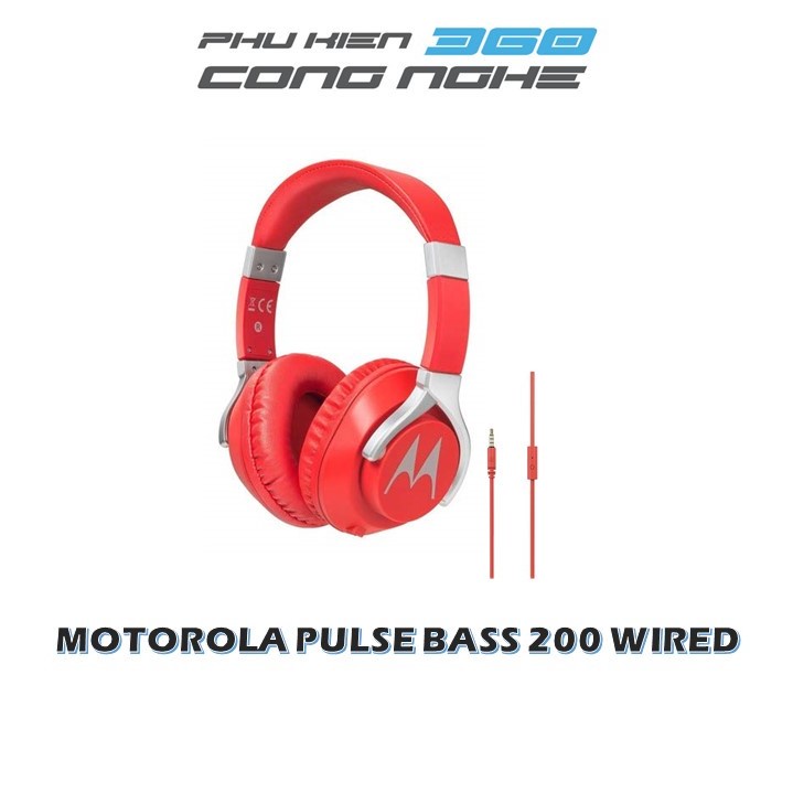Tai nghe chụp tai có dây Motorola Pulse Bass 200-Chống ồn-Micro trên dây-Jack cắm 3.5mm