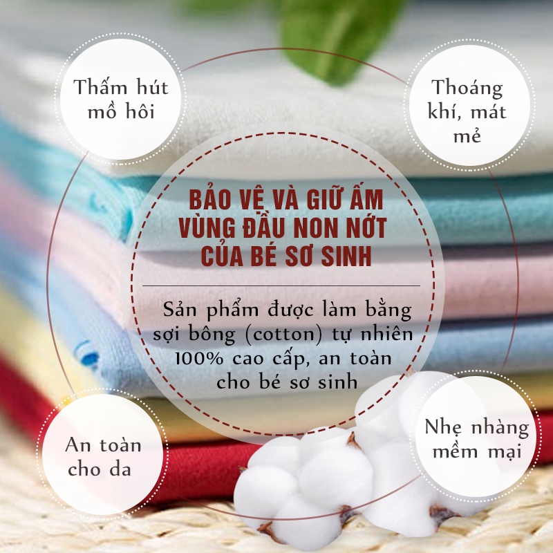 Nón mũ COTTON bé trai bé gái sơ sinh cực đẹp từ 0-6 tháng PocoHome, thiết kế tai thỏ hoạt hình dễ thương phong cách HOT