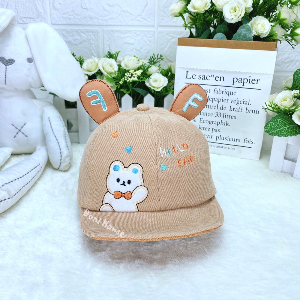 [Bé 6 Tháng - 1 Tuổi] Nón Kết Mũ Mềm Cho Bé Trai Và Bé Gái Từ 6 Tháng Đến 1 Tuổi Vòng Đầu 46cm Hình Chú Gấu NK290