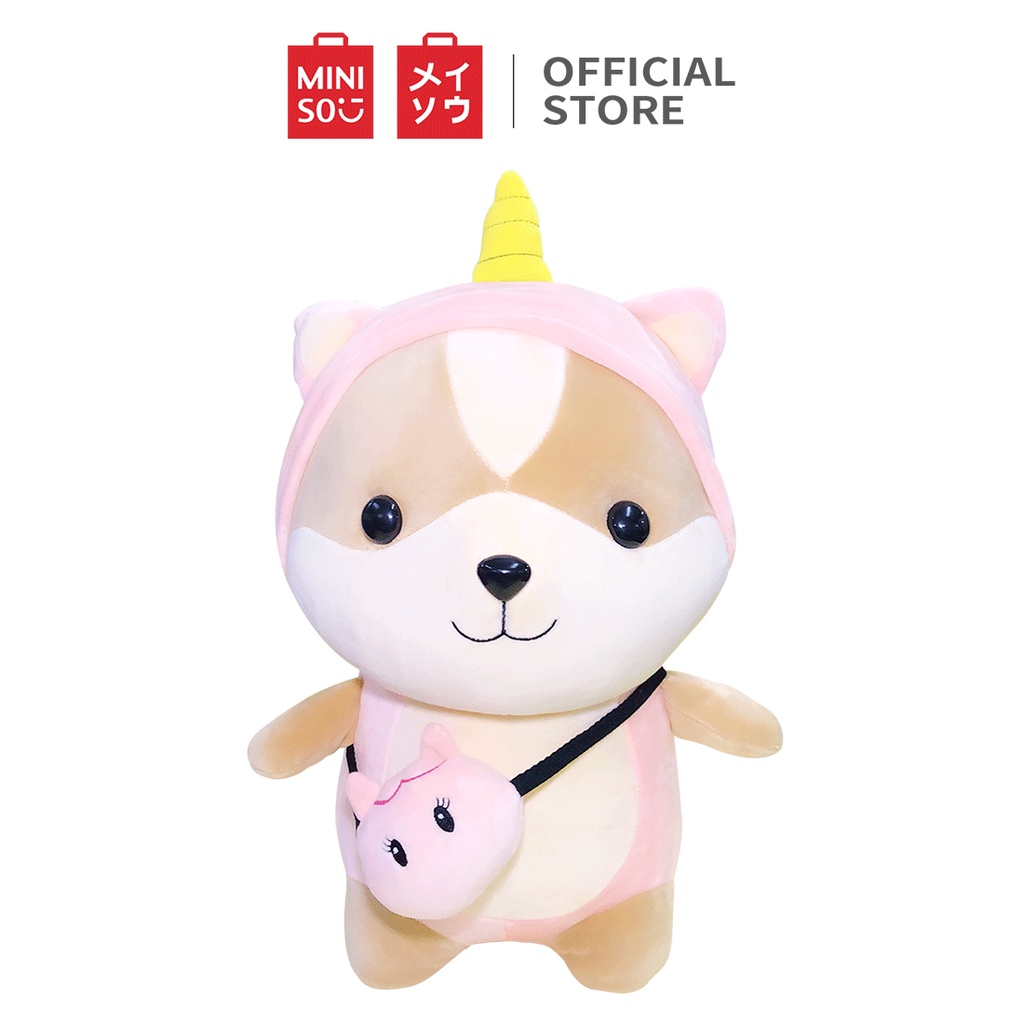 [Mã LIFECPMALL giảm 12% đơn 250K] Thú bông Chó Shiba Nón Khủng Long Miniso