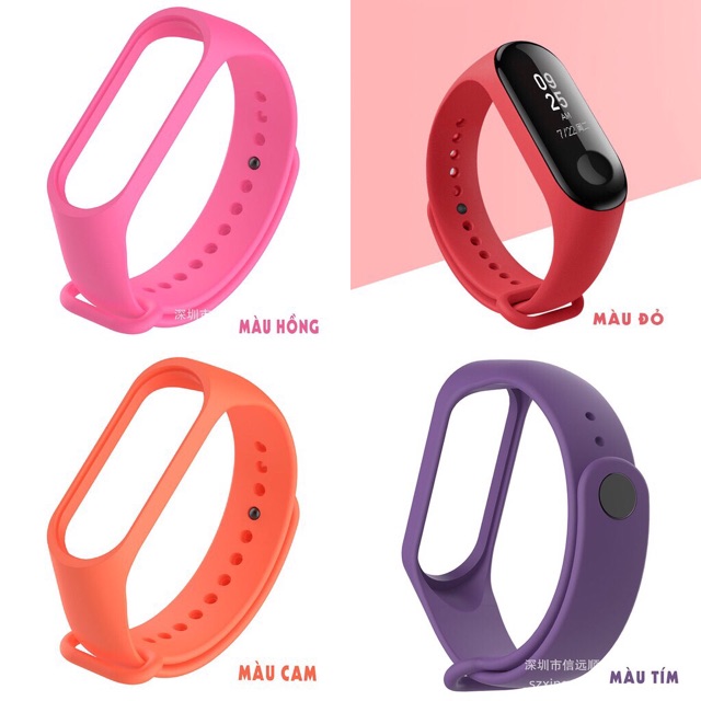 Dây miband 3 - 4 -5 thay thế (mua 3 dây Tặng 1 dán màn hình) MS11