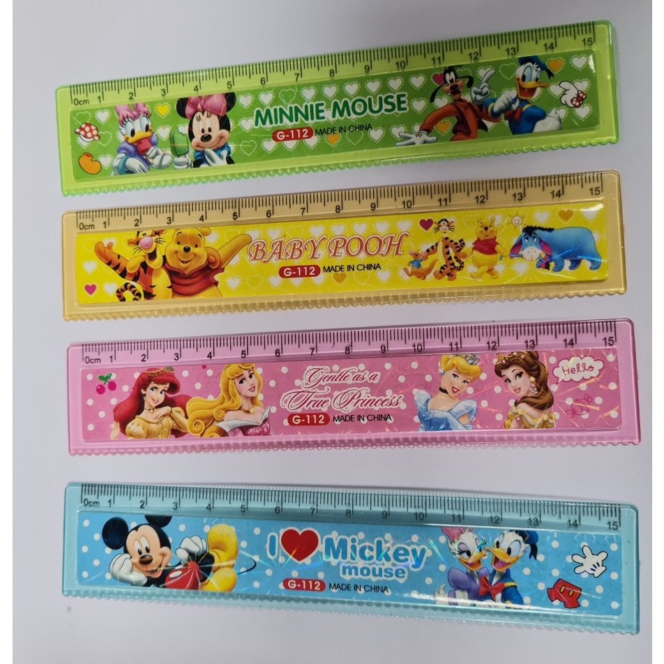 Thước kẻ kỹ thuật 15cm / 20cm - Thước kẻ thẳng và kẻ răng cưa kỹ thuật hình nhân vật cute