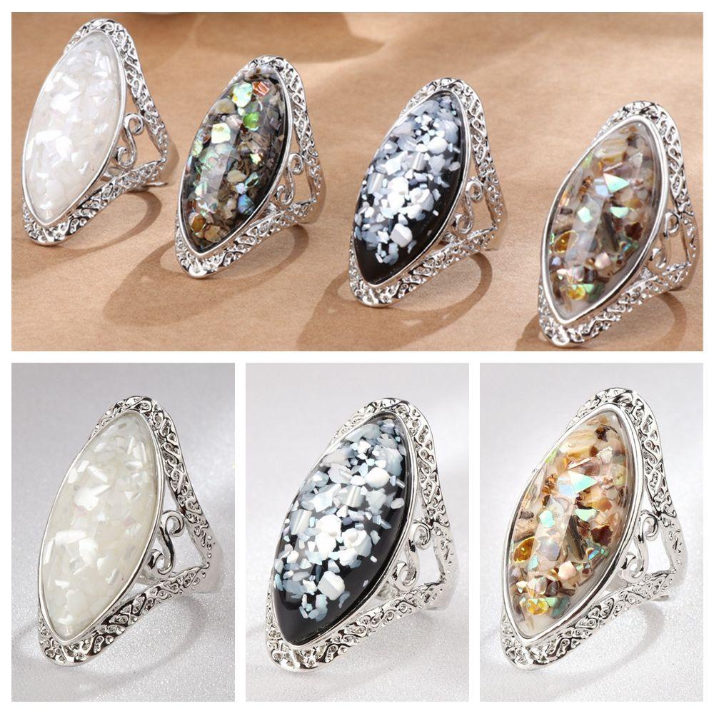 Nhẫn Vỏ Sò Chạm Khắc Phong Cách Bohemia Cổ Điển