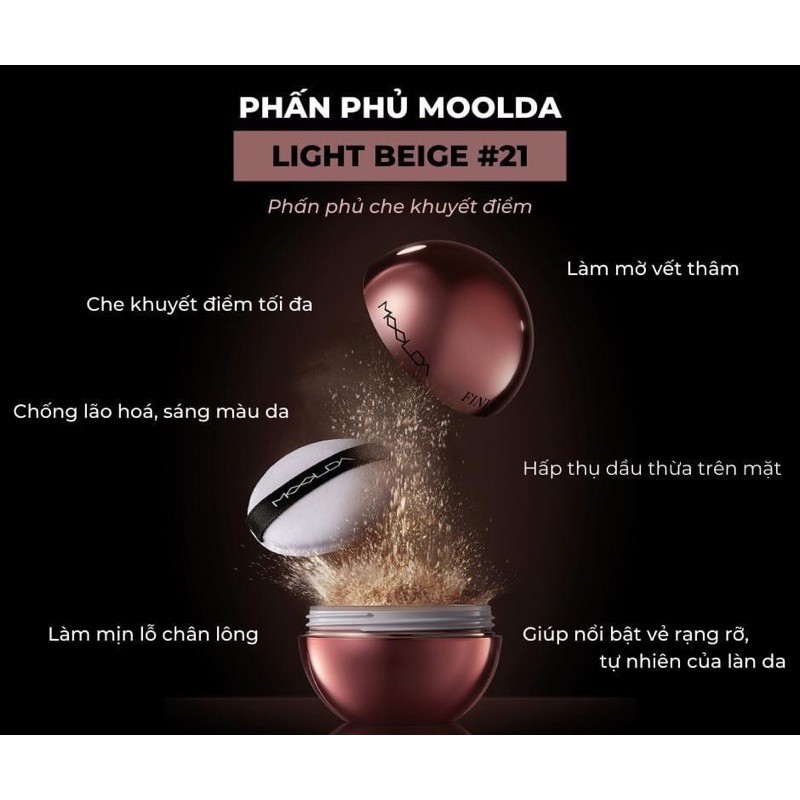 Phấn phủ kiềm dầu Moolda Finish powder