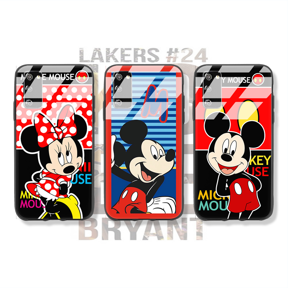 Ốp điện thoại mặt kính Mickey Minnie cho Samsung galaxy S9PLUS S9 S8PLUS S8 S7EDGE S7