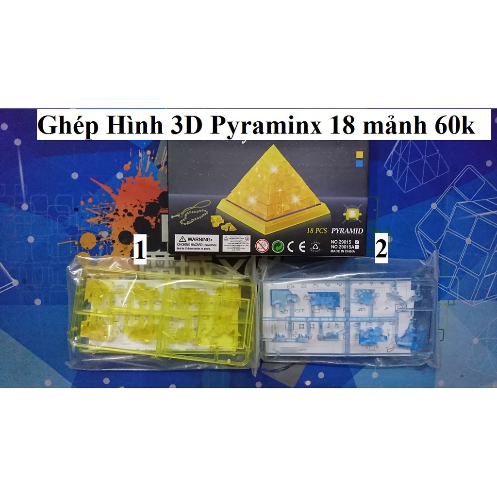 Ghép Hình 3D Móc Khóa Kim Tự THáp