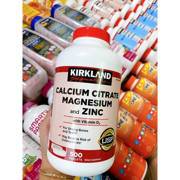 🦾🦾 Viên uống Kirkland Calcium Citrate Magnesium and Zinc 500 viên của Mỹ