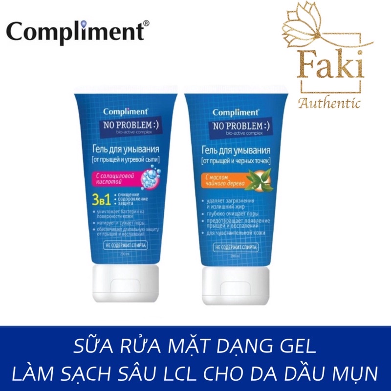 Sữa rửa mặt Compliment No Problem 200ml ngăn ngừa mụn cho da dầu mụn và da thường 200 ml