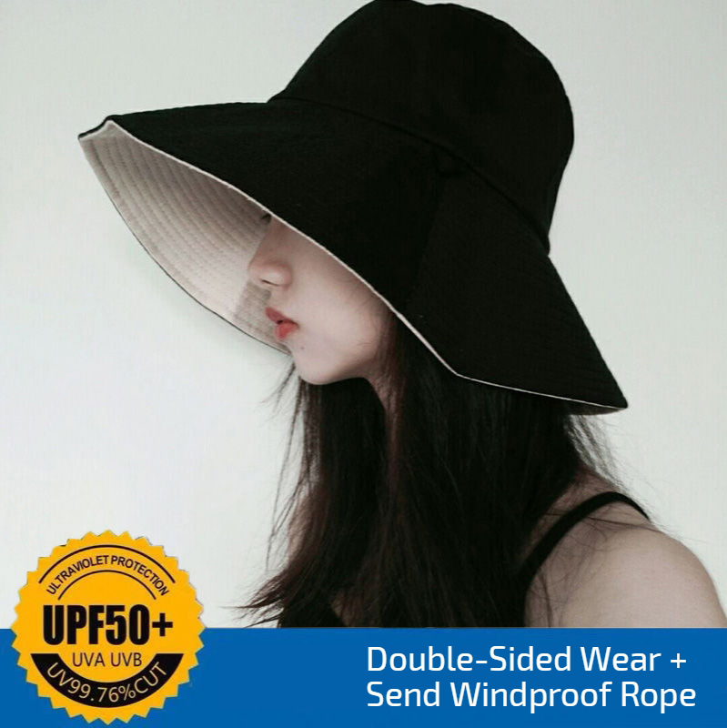 Mũ vành chống nắng chống tia UV chống gió phong cách Hàn Quốc có thể đội hai mặt thời trang cho sinh viên