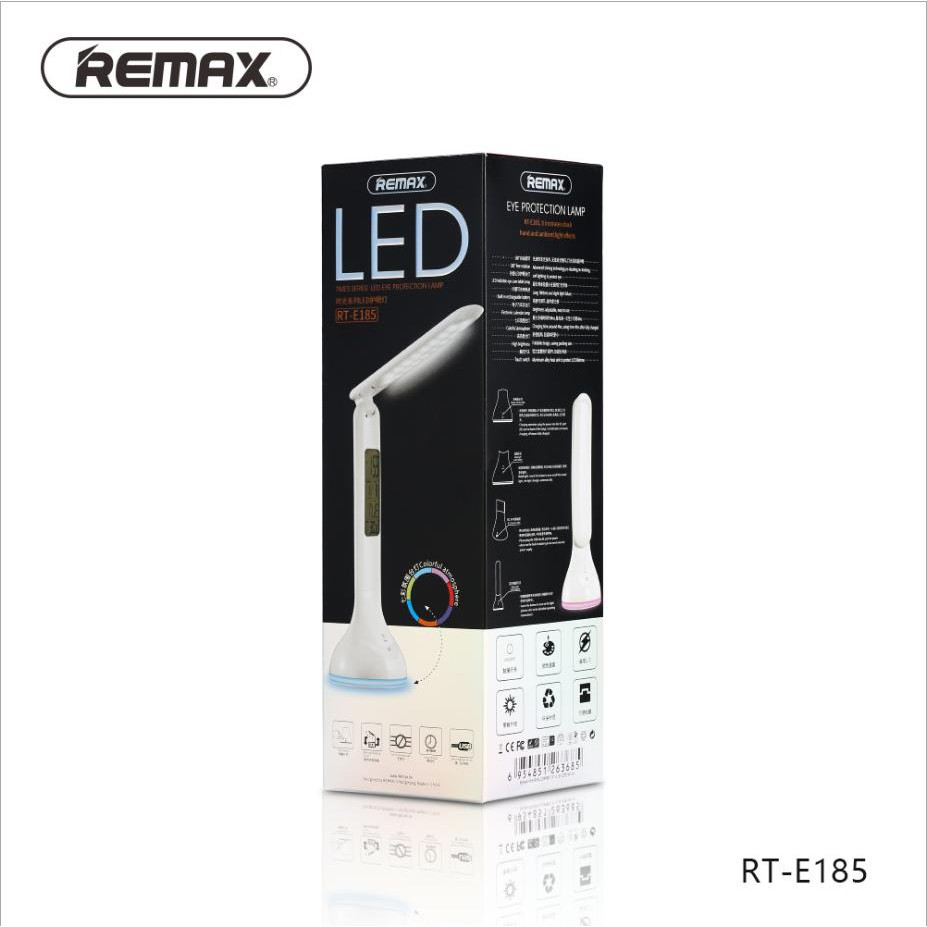 Đèn Để Bàn Chỉnh Màu Tùy Thích, Chống Cận Thị Remax RT-E185, Màn Led Hiển Thị Đa Chức Năng - Hàng Chính Hãng