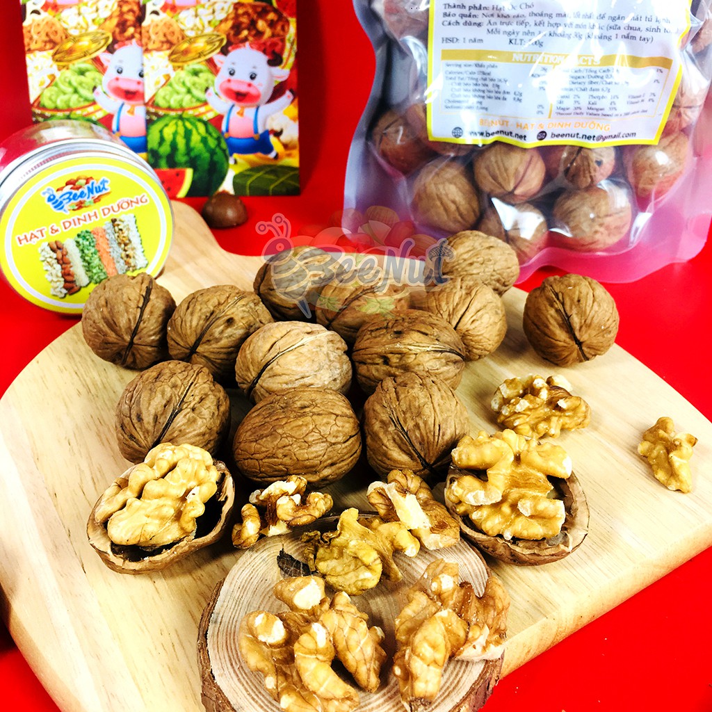 Quả óc chó nguyên vỏ 500G Tặng dụng cụ tách vỏ Không sợ hôi dầu Hạt dinh dưỡng - Đồ ăn vặt Healthy BeeNut