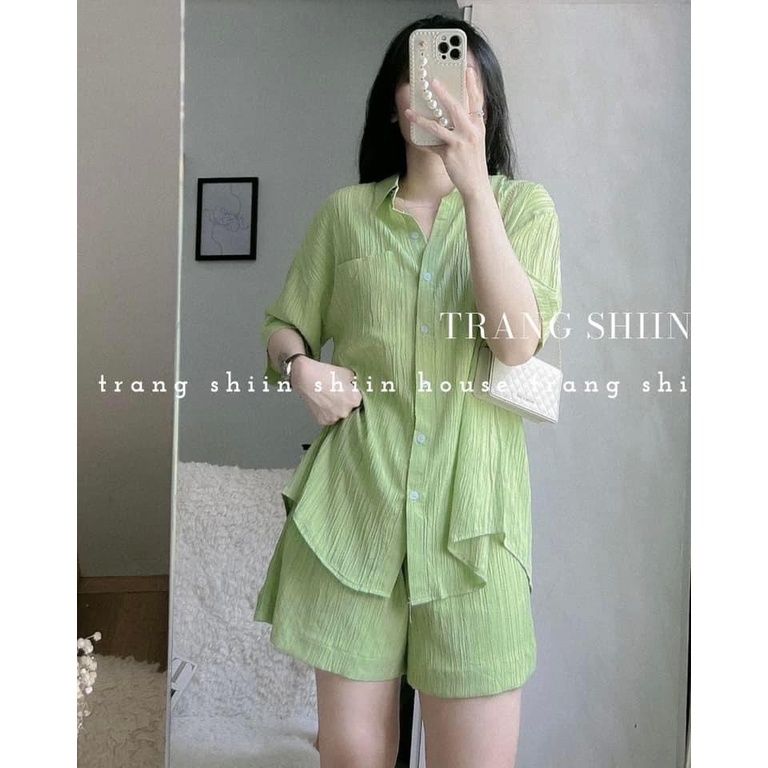 Set áo hở lưng mix quần short chất mềm bao đẹp