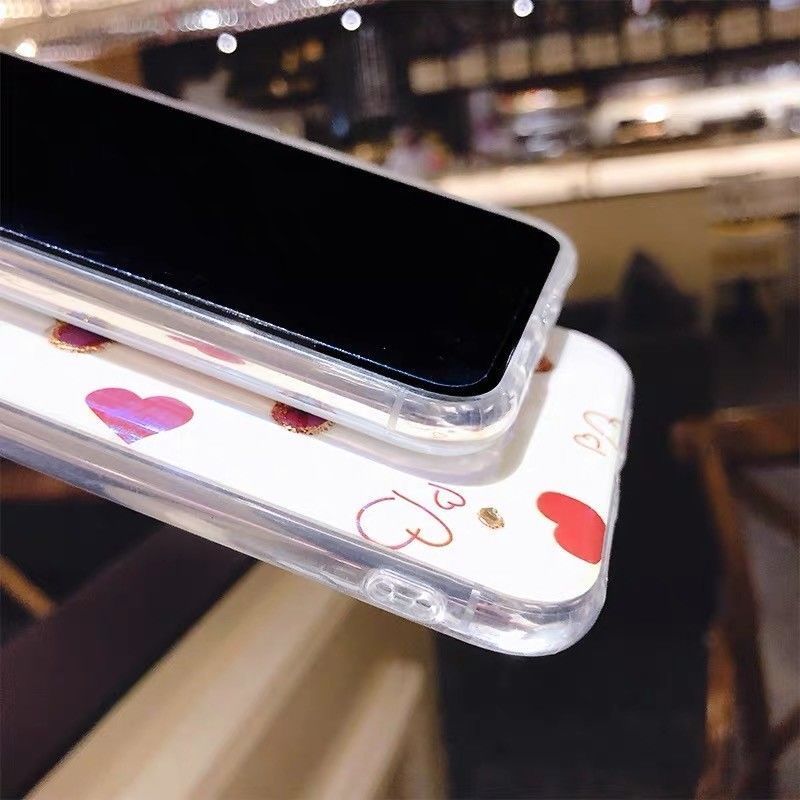 Ốp Điện Thoại Silicon Họa Tiết Trái Tim Nhiều Màu Xinh Xắn Cho iPhone 7/7p/8/8p/x/xs/xsmax/xr/11/12/13/pro/promax