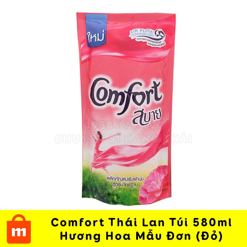 【HOT】Nước Xả Vải Comfort Thái Lan Túi 580ml Hương Lily (Màu Hồng)