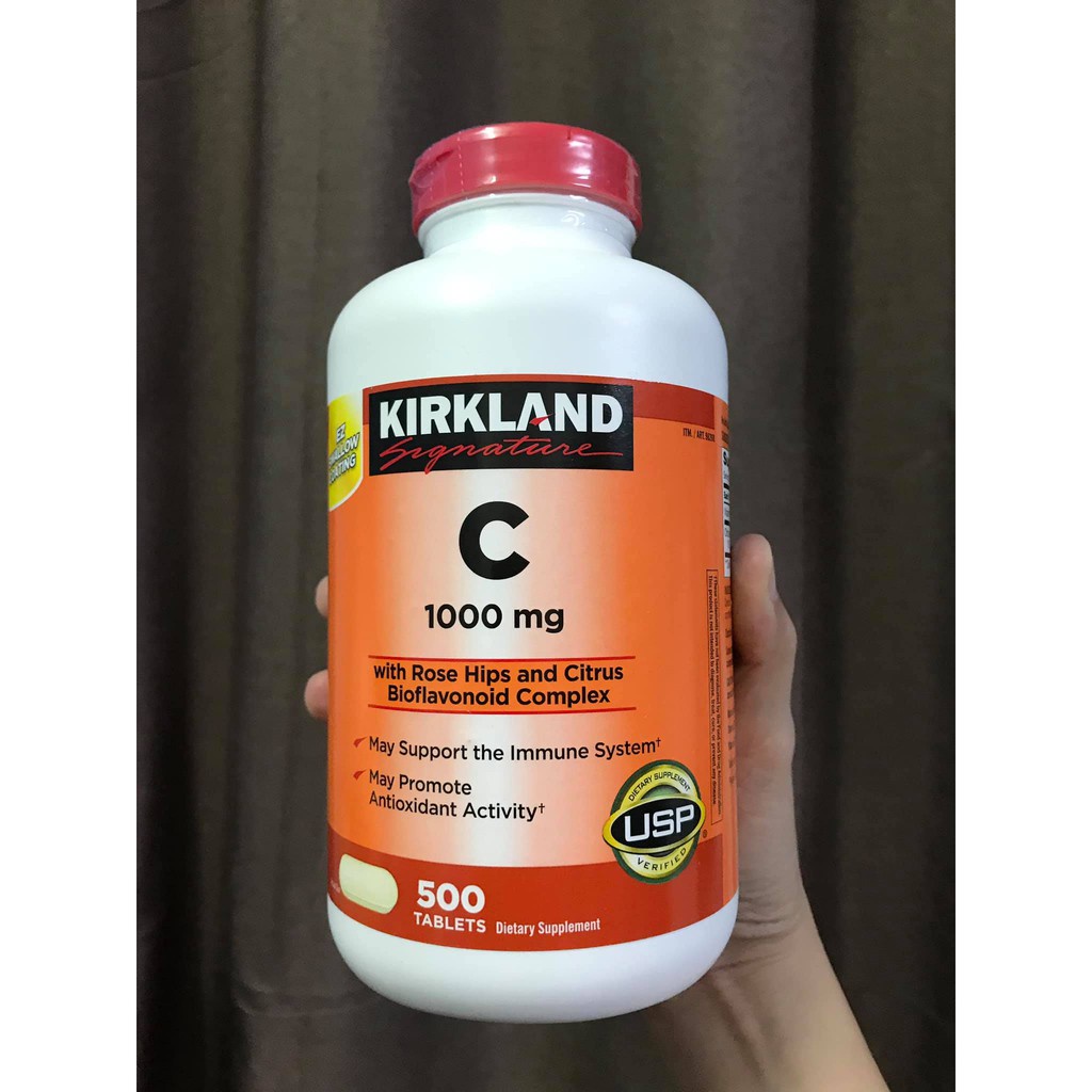 Viên Uống Bổ Sung Vitamin C 1000mg Kirkland With Rose Hips And Citrus Bioflavonoid Complex 500 Viên - Wincy Mart