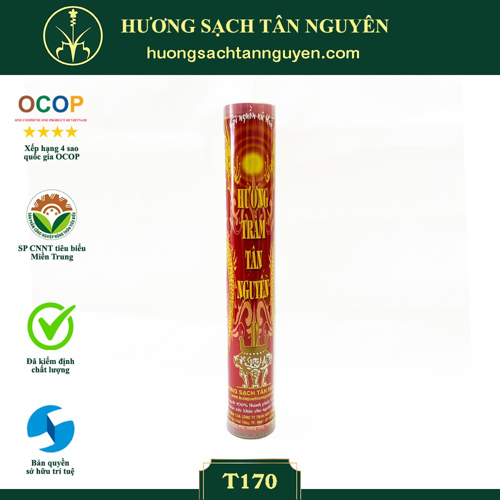 Nhang Trầm thơm cao cấp TÂN NGUYÊN ống 170 que T190C2 - Trầm hương tự nhiên