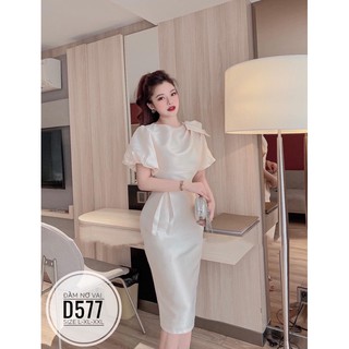 Bigsize Đầm nơ vai D577