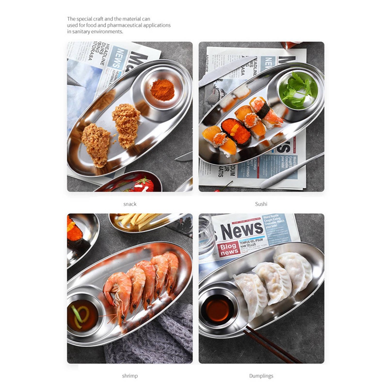 Đĩa Đựng Thức Ăn Hình Oval Bằng Thép Không Gỉ | BigBuy360 - bigbuy360.vn