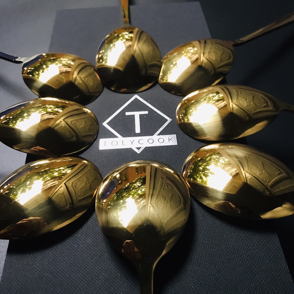 Muỗng thìa mạ vàng mạ titan nhật bản inox 304 cao cấp dùng cho mọi nhà