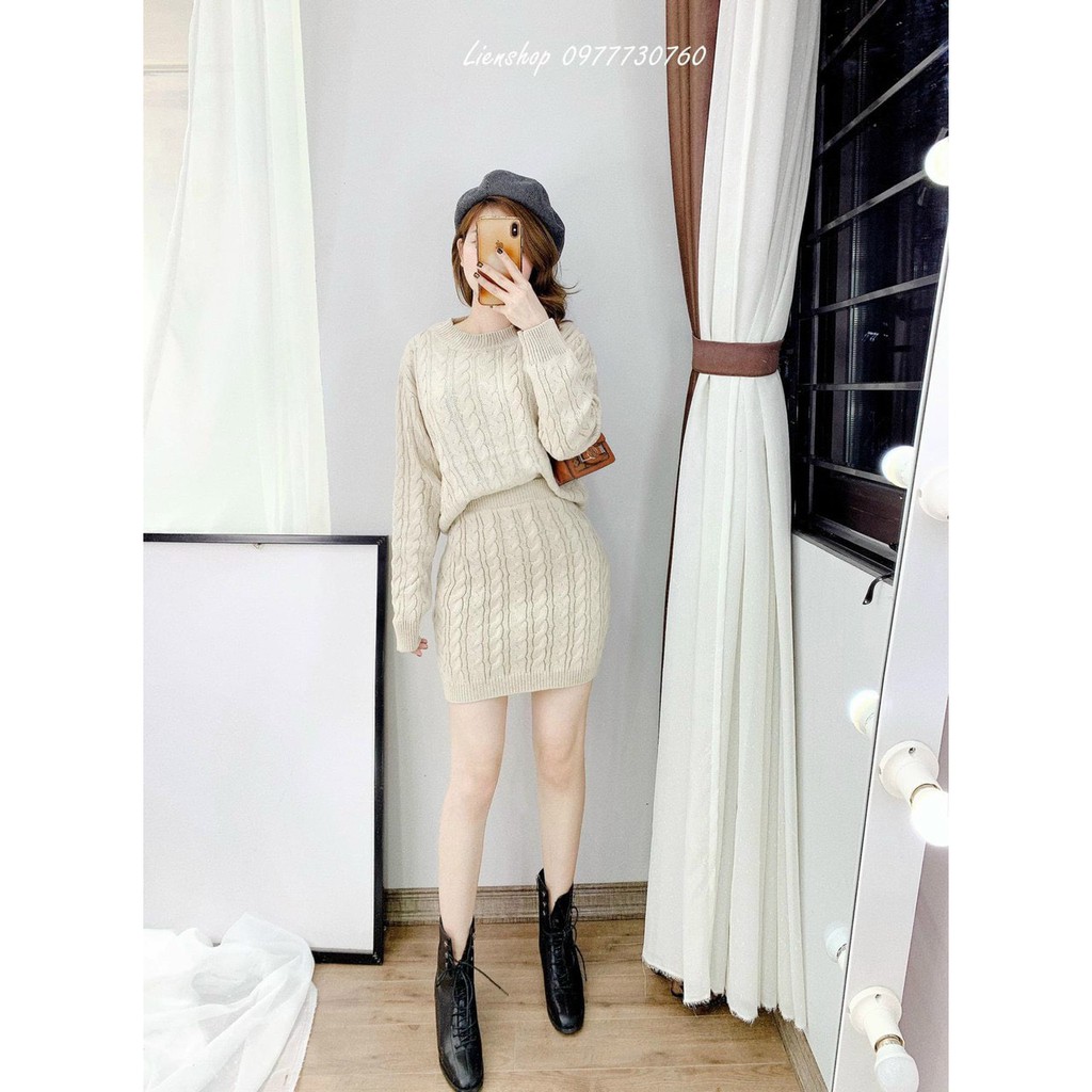 Sét áo len kèm chân vấy