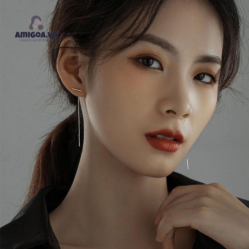 Bông Tai Dáng Dài Thiết Kế Đơn Giản Thời Trang