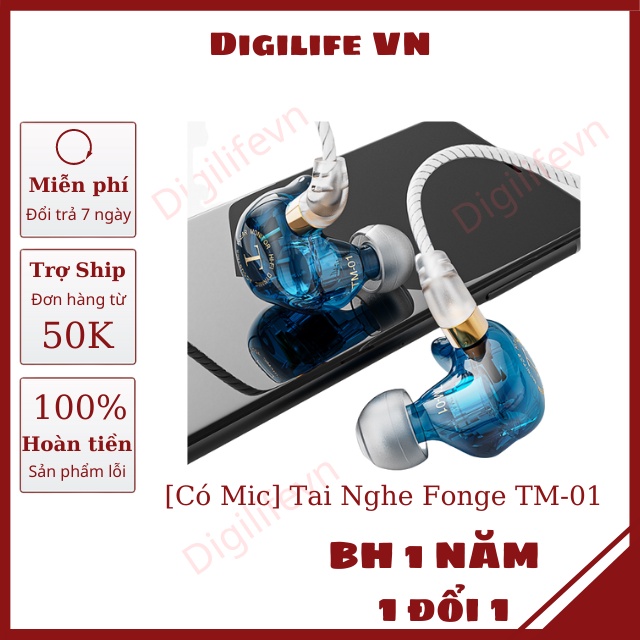 Tai Nghe Chống Ồn Fonge TM 01 Có Dây, Có Micro, Âm Thanh HiFi Chơi Game PUBG, Free Fire, Liên Quân, 