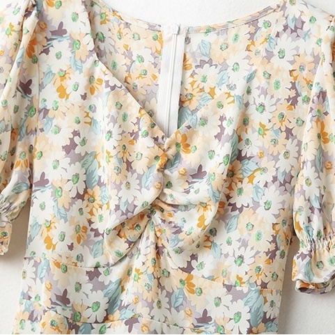 Đầm Voan Hoa Dáng Dài Thời Trang Retro Thanh Lịch Cá Tính Cho Nữ
