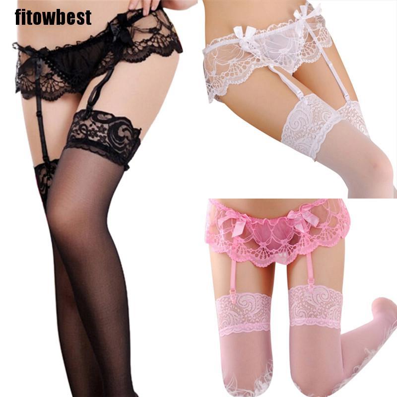 Đai nịt bít tất GJCUTE vải ren gợi cảm cho nữ