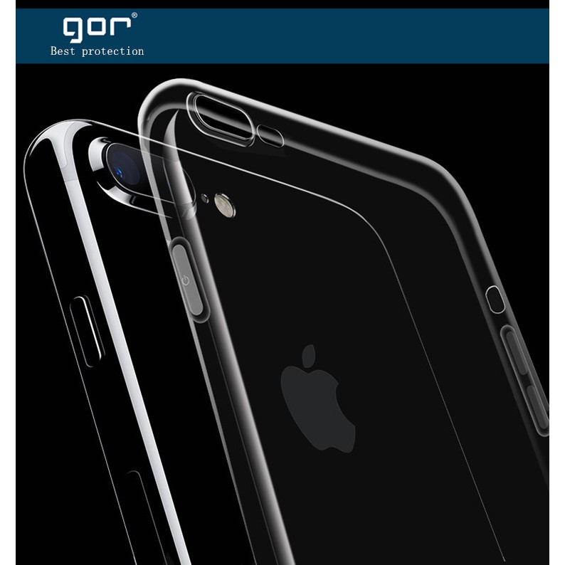 Ốp lưng iPhone 7 Plus hãng Gor cao cấp trong suốt, siêu dẻo, dày 0.4mm siêu mỏng, siêu nhẹ