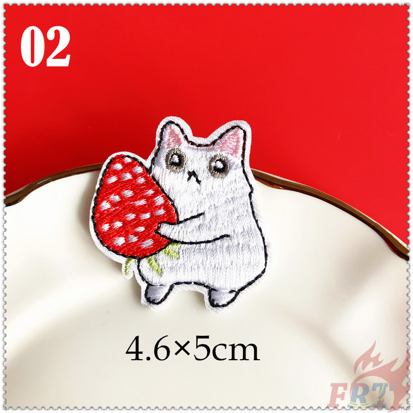 ✿ Sticker Ủi Thêu Hình Động Vật - Cuộc Sống Của Mèo Trắng ✿ 1 Sticker Ủi Thêu Hình Mèo Dễ Thương