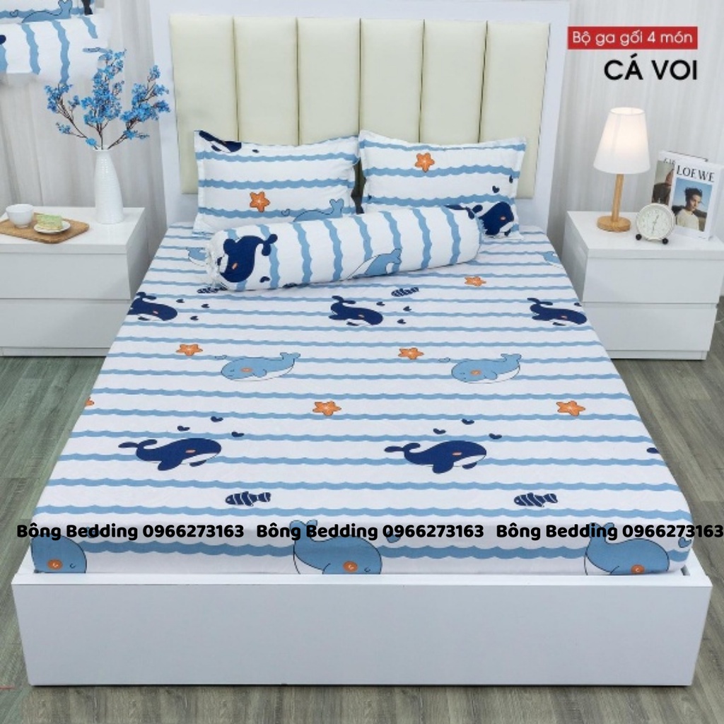 Bộ Ga Gối Cotton Poly Mẫu Mới, Drap Giường Ga Nệm Bo Chun Miễn Phí | BigBuy360 - bigbuy360.vn