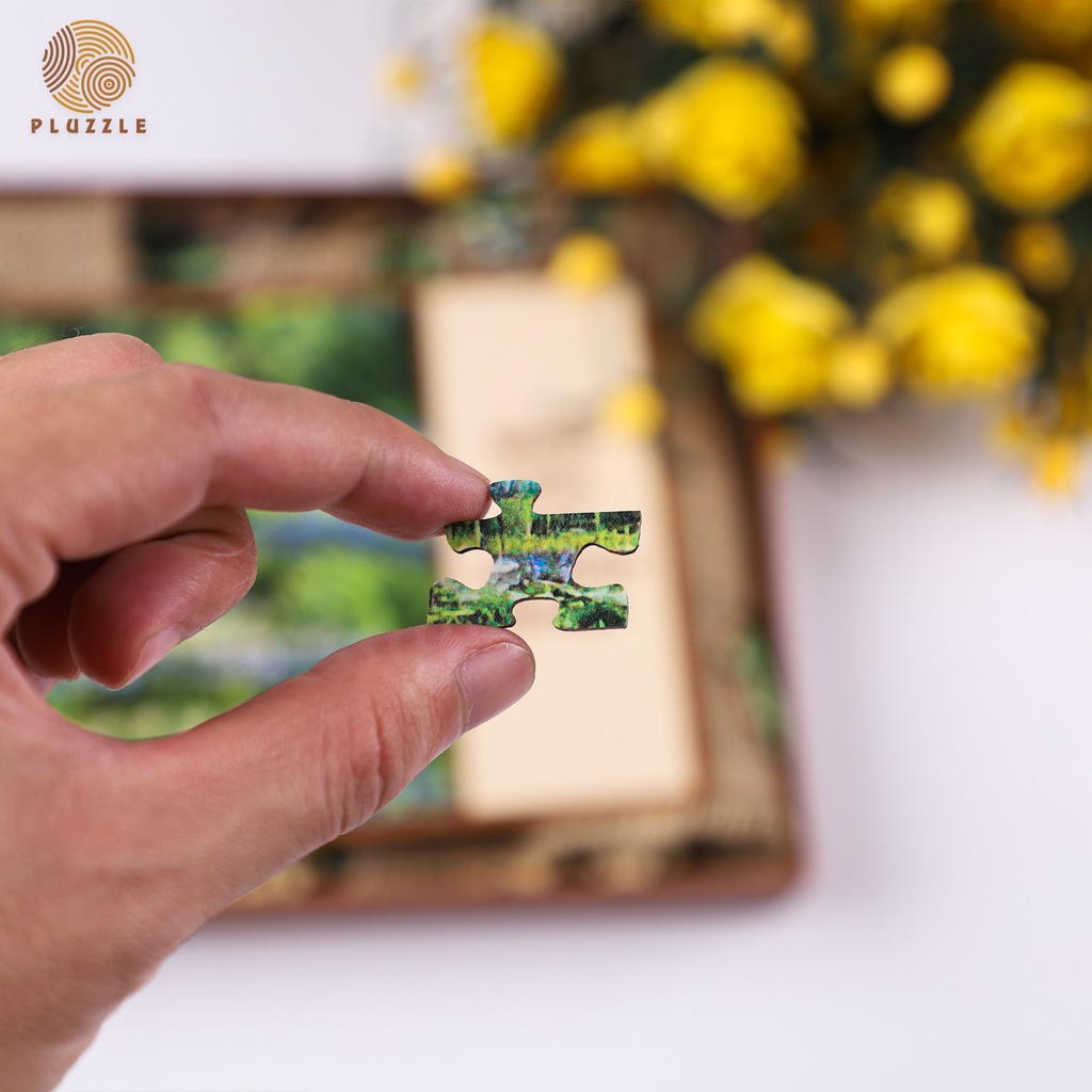 Bộ Xếp Hình Gỗ Thông Minh PLUZZLE hình 500 miếng - PZ244 - Water Lilies and Japanese Bridge | Không kèm khung tranh