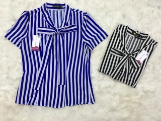 Sơ mi kẻ buộc nơ sale