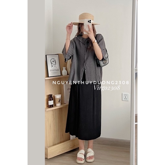 [NEW]CHÂN VÁY MIDI XẾP LI CHẤT THUN TĂM 0956 style Ulzzang