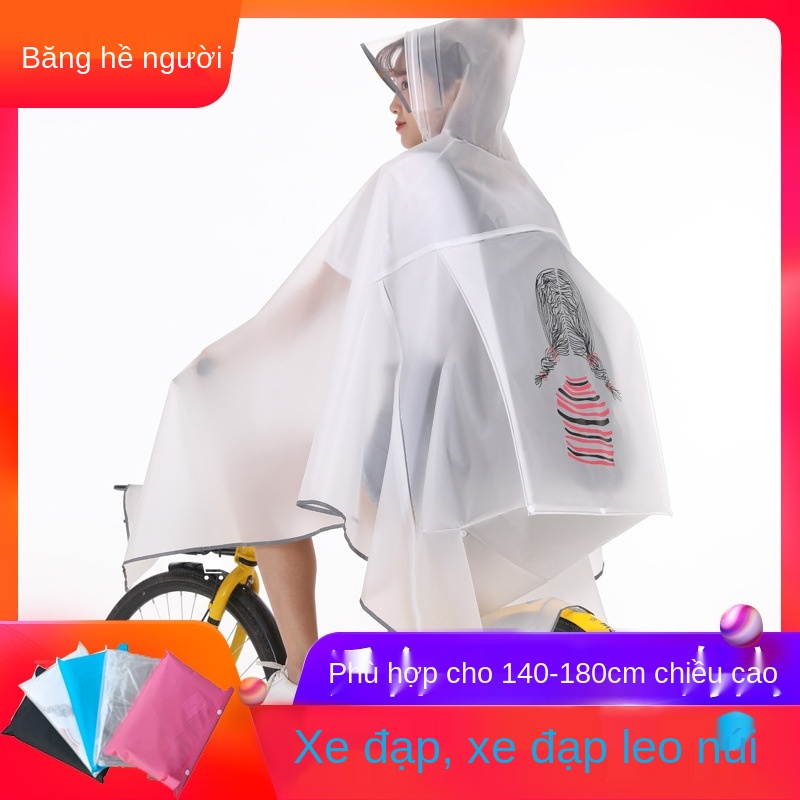 Áo mưa xe đạp trong suốt thời trang nam nữ đi xe máy áo mưa học sinh người lớn đi xe đạp phản quang Hàn Quốc