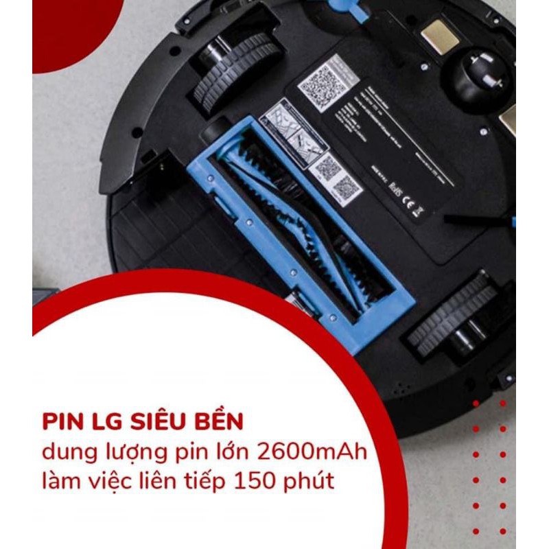 [ Điều Khiển Qua Giọng Nói ] ROBOT Hút Bụi Lau Nhà KUCHEN Nhập Khẩu Đức ,Pin LG 2600MAh ,Thời Gian Chạy 150 Phút ,