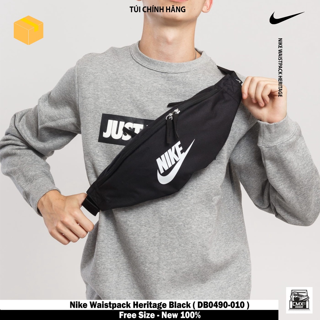 [ HÀNG CHÍNH HÃNG ] Túi Bao Tử Nike Waistpack Heritage Black ( DB0488-010 ) - HÀNG CHÍNH HÃNG 100%