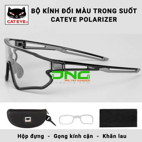 Kính xe đạp thể thao CATEYE POLARIZER phim trong suốt đổi màu 2020