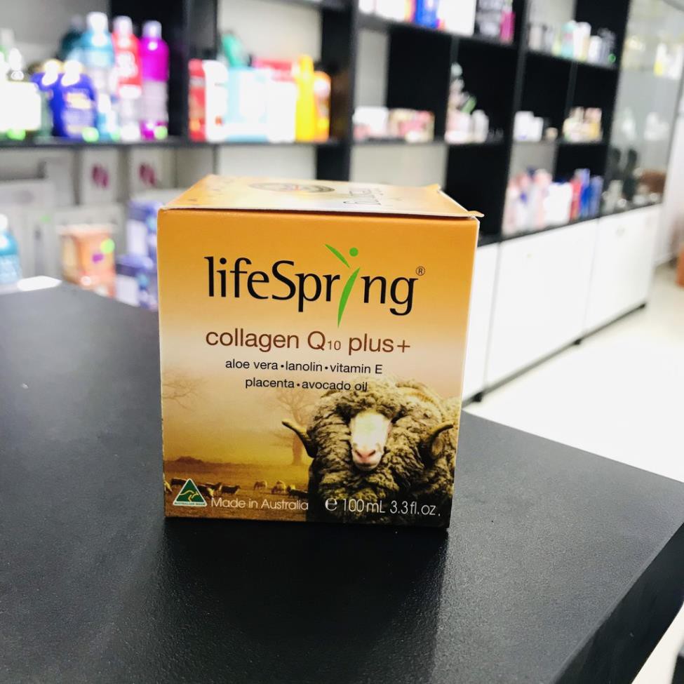 [CHUẨN AUTH] Kem nhau thai cừu Úc LifeSpring Collagen Q10 Plus, Lô hội, mỡ cừu và vitamin E hộp 100ml