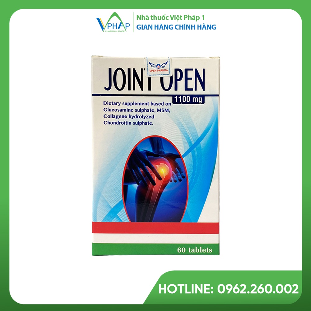Joint Open 1100mg Giúp Cải Thiện Chứng Đau Nhức Xương Khớp, Hỗ Trợ Phục Hồi Màng Sụn và Tăng Lượng Dịch Khớp (60 Viên)