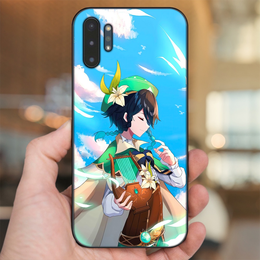 Ốp lưng Samsung Note 10 Plus viền đen in hình Venti Genshin Impact