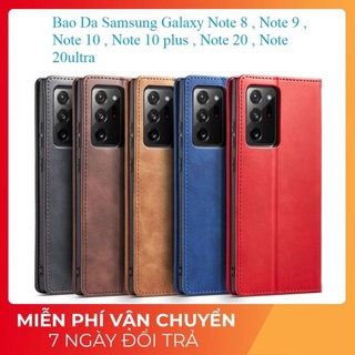 Bao Da Samsung Note 8, Note 9, Note 10, Note 10plus, Note 20, Note 20ultra nắp gập hít nam châm , sang trọng