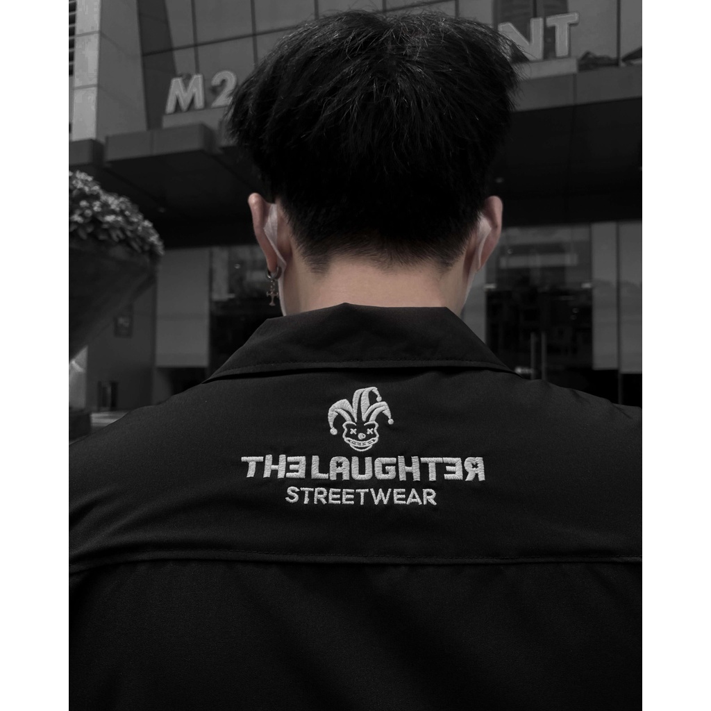 LAUGHTER EMBROIDERED SHIRT - SƠ MI THÊU LOGO BASIC | BigBuy360 - bigbuy360.vn