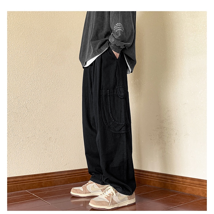 Quần Baggy Dài Ống Rộng Màu Sắc Đơn Giản Có Size Lớn M-8XL Dành Cho Nam Giới