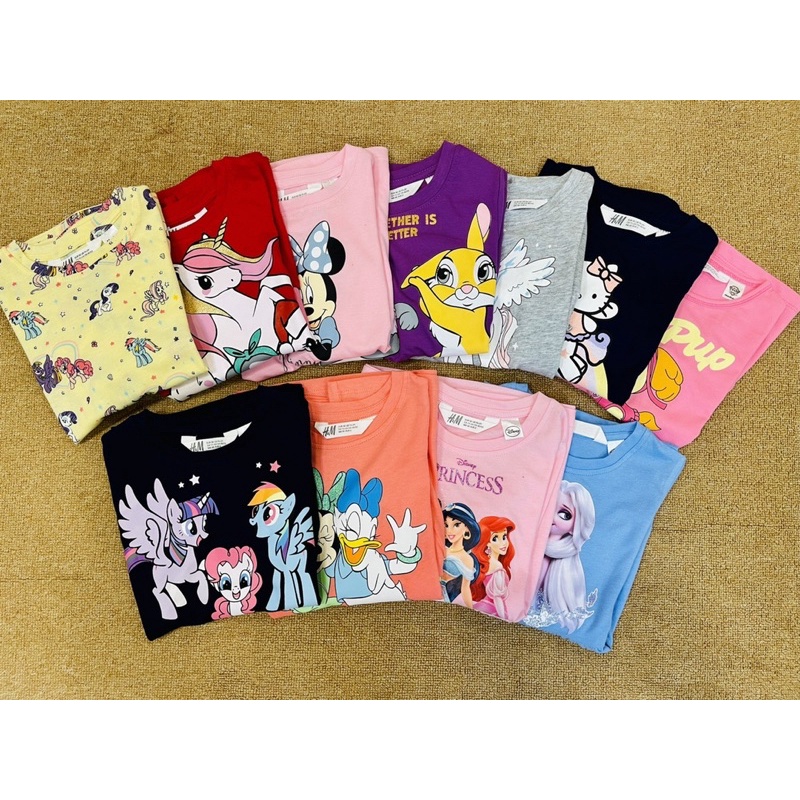 Váy cotton H.M bé gái dư xịn dài tay 2-10 tuổi
