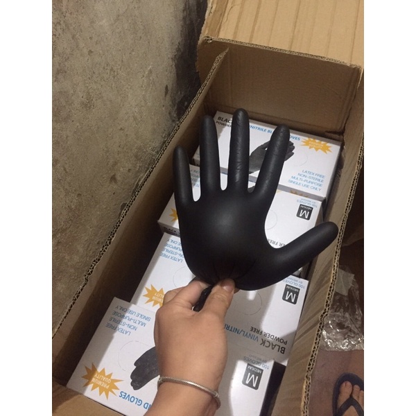 GĂNG TAY CAO SU ĐEN CHUYÊN DỤNG